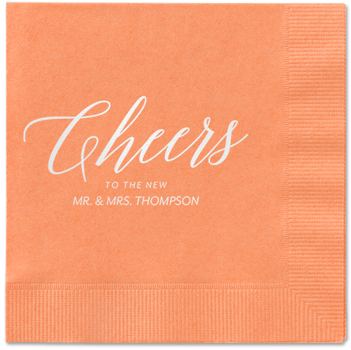 Hearty Clink Napkins, White, Coral