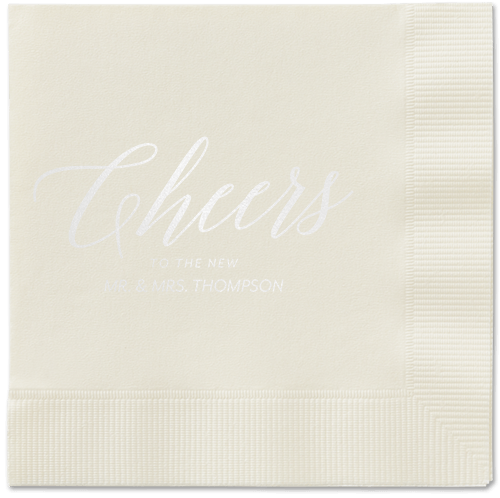 Hearty Clink Napkins, White, Ecru
