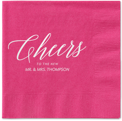 Hearty Clink Napkins, White, Magenta