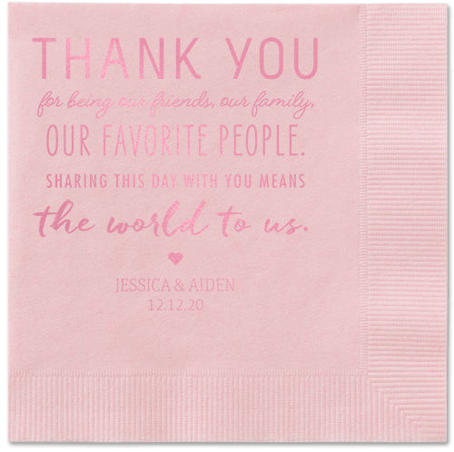 Huge Thanks Napkins, Pink, Blush, Blush