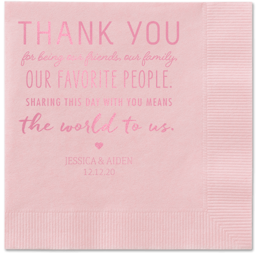 Huge Thanks Napkins, Pink, Blush