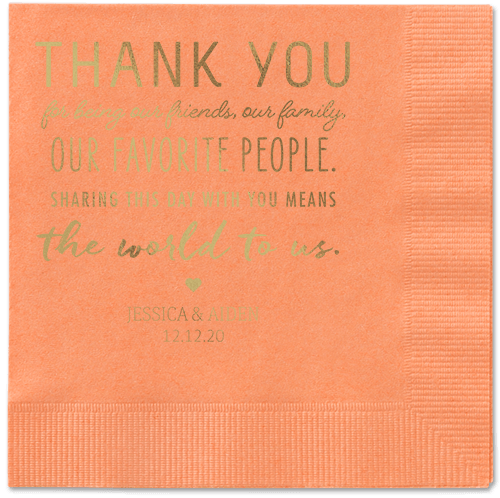 Huge Thanks Napkins, Yellow, Coral