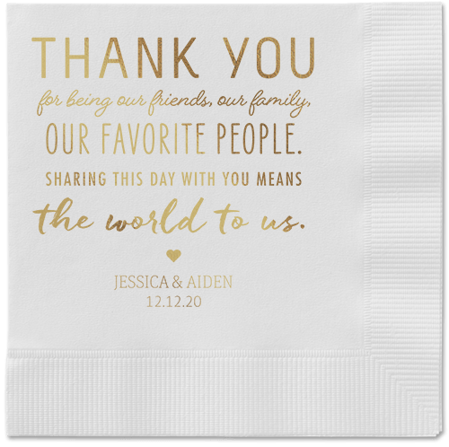 Huge Thanks Napkins, Yellow, White, Gold