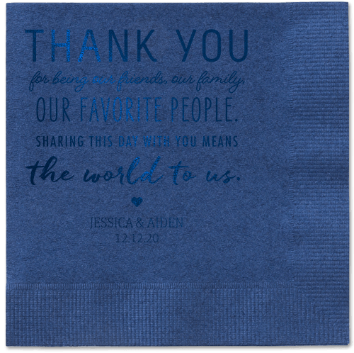 Huge Thanks Napkins, Blue, Navy, Midnight