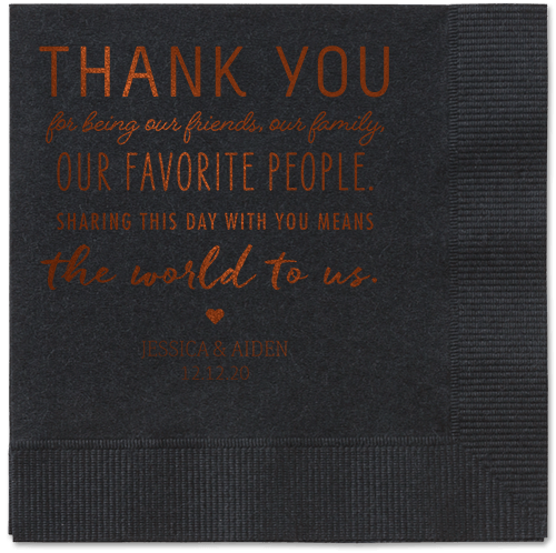 Huge Thanks Napkins, Brown, Black, Mocha