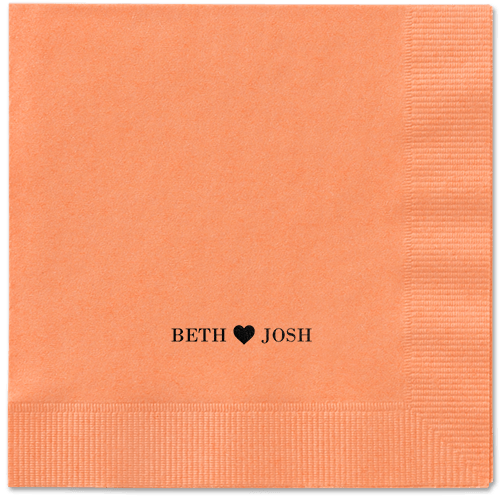 Inseparable Love Napkins, Black, Coral, Black