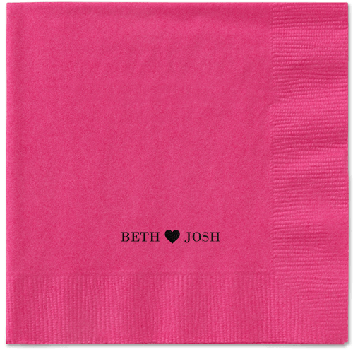 Inseparable Love Napkins, Black, Magenta