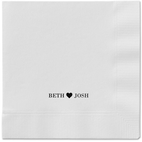 Inseparable Love Napkins, Black, White