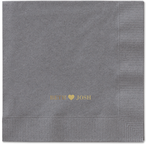 Inseparable Love Napkins, Yellow, Pewter, Gold