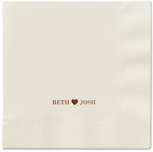 Inseparable Love Napkins, Brown, Ecru