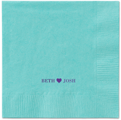 Inseparable Love Napkins, Purple, Aqua, Purple
