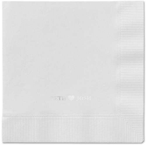 Inseparable Love Napkins, Grey, White, Silver