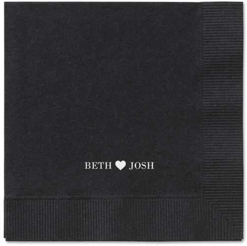 Inseparable Love Napkins, White, Black, White