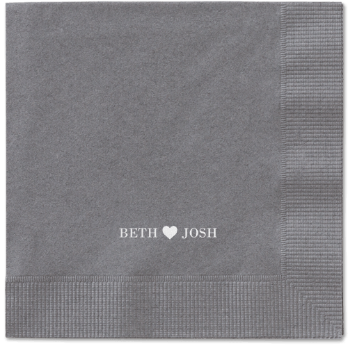 Inseparable Love Napkins, White, Pewter