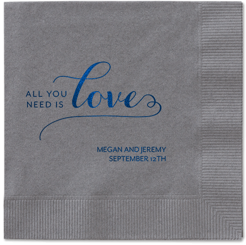 Lovely Feeling Napkins, Blue, Pewter