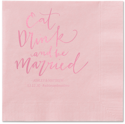 Married Festivity Napkins, Pink, Blush