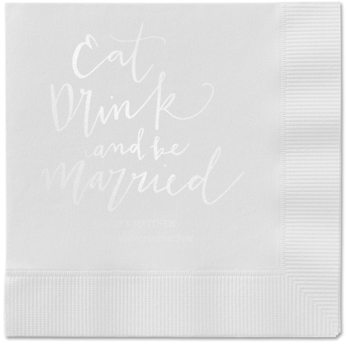 Married Festivity Napkins, White, White, White