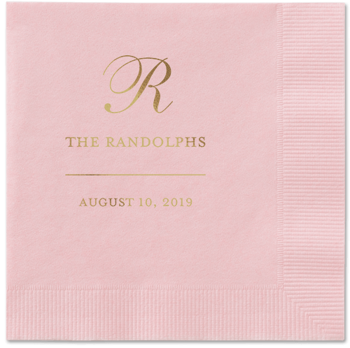 Monogrammed Love Napkins, Yellow, Blush, Gold