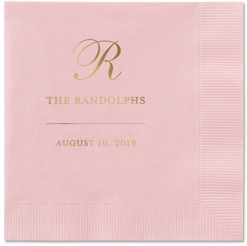 Monogrammed Love Napkins, Yellow, Blush