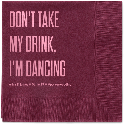 Pouring Love Napkins, Pink, Berry