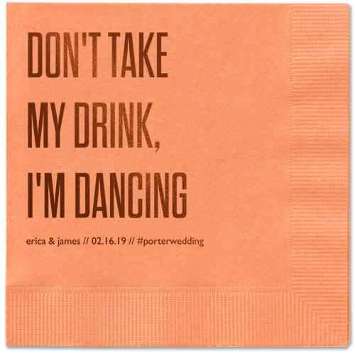 Pouring Love Napkins, Brown, Coral, Mocha