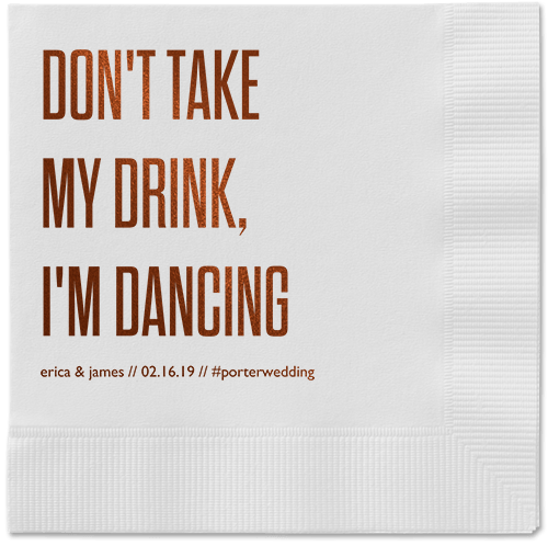 Pouring Love Napkins, Brown, White
