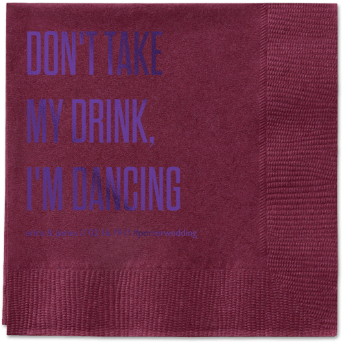 Pouring Love Napkins, Purple, Berry, Purple