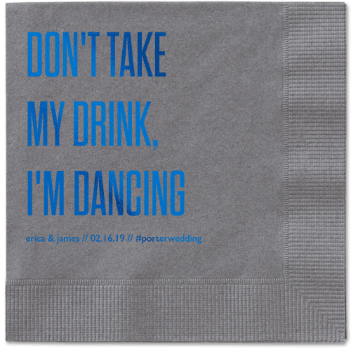 Pouring Love Napkins, Blue, Pewter, Royal