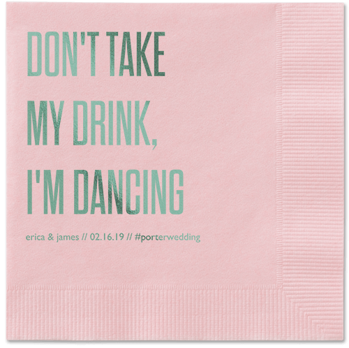 Pouring Love Napkins, Green, Blush