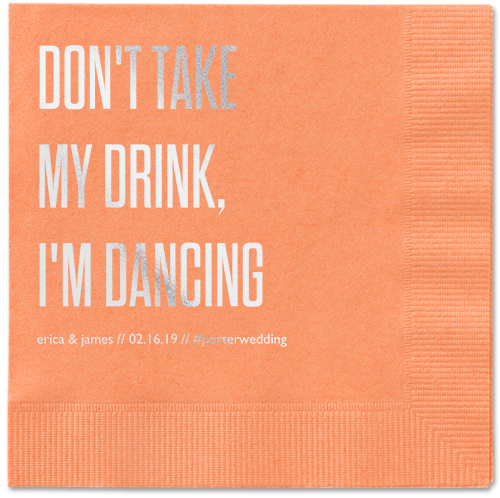 Pouring Love Napkins, Grey, Coral