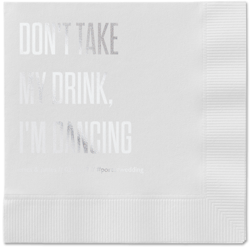 Pouring Love Napkins, Grey, White, Silver