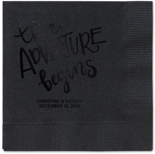 Remarkable Adventure Napkins, Black, Black