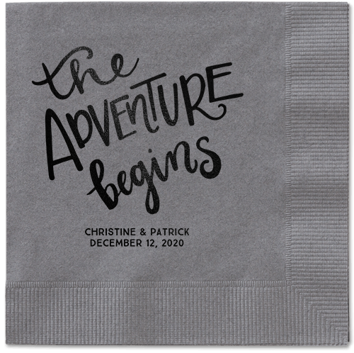 Remarkable Adventure Napkins, Black, Pewter, Black