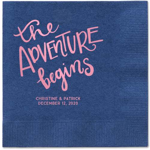 Remarkable Adventure Napkins, Pink, Navy