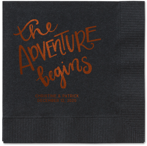 Remarkable Adventure Napkins, Brown, Black