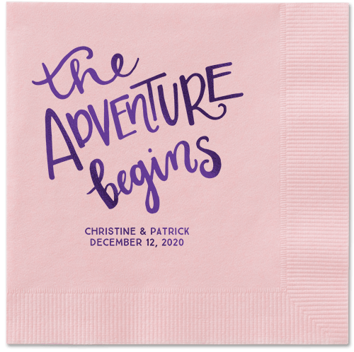 Remarkable Adventure Napkins, Purple, Blush, Purple