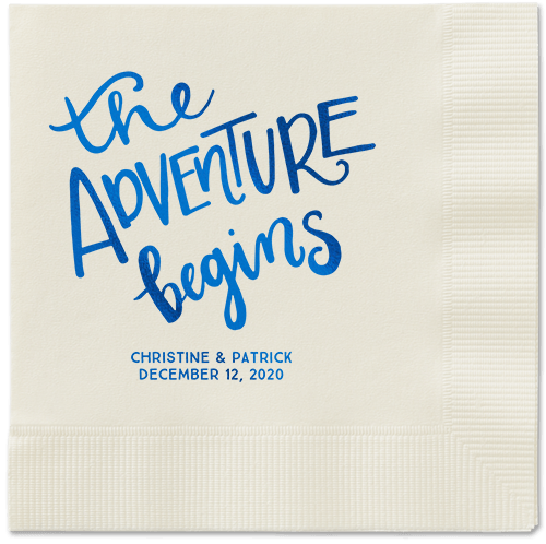 Remarkable Adventure Napkins, Blue, Ecru, Royal