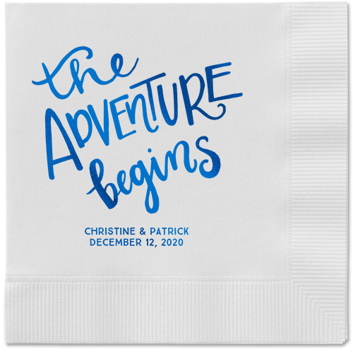 Remarkable Adventure Napkins, Blue, White, Royal