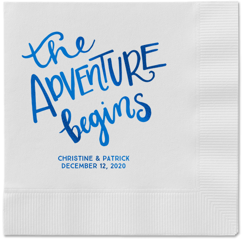 Remarkable Adventure Napkins, Blue, White