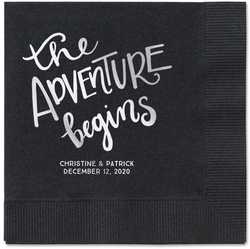 Remarkable Adventure Napkins, Grey, Black, Silver