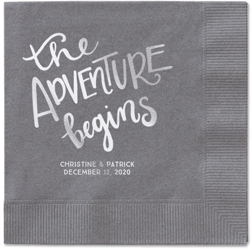 Remarkable Adventure Napkins, Grey, Pewter