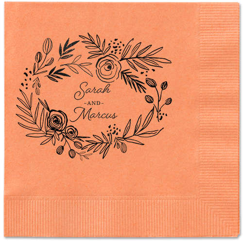 Delightfully Entwined Napkins, Black, Coral