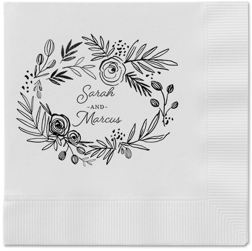 Delightfully Entwined Napkins, Black, White, Black