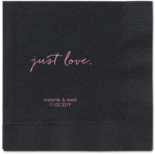 Romantic Delight Napkins, Pink, Black