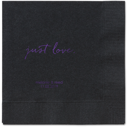 Romantic Delight Napkins, Purple, Black, Purple