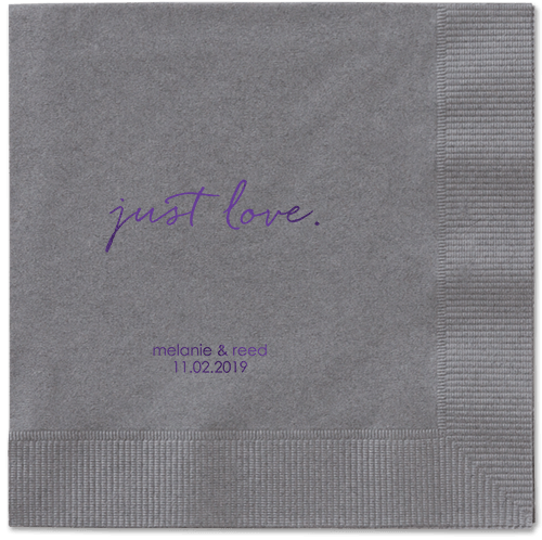 Romantic Delight Napkins, Purple, Pewter