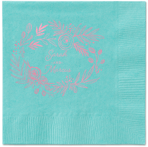 Delightfully Entwined Napkins, Pink, Aqua