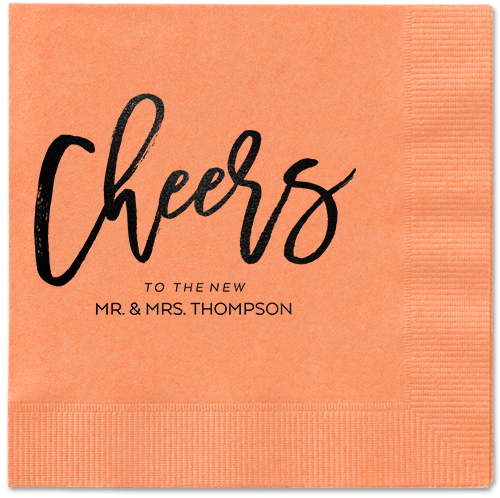 Spirited Toast Napkins, Black, Coral, Black
