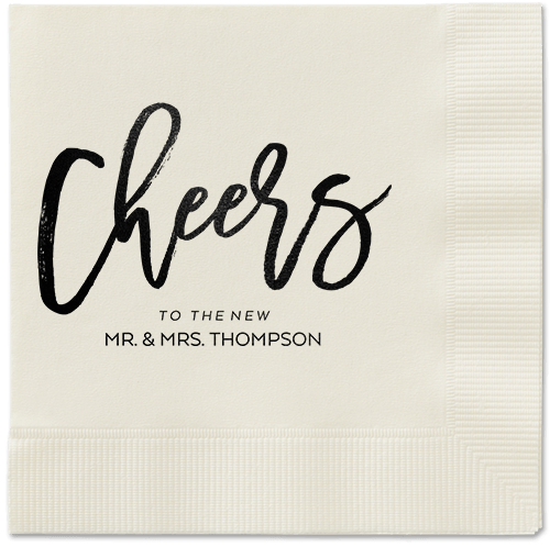 Spirited Toast Napkins, Black, Ecru, Black