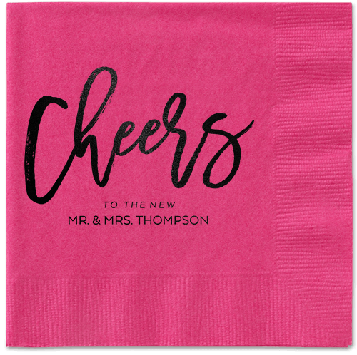 Spirited Toast Napkins, Black, Magenta